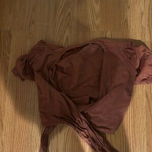 Brown Abercrombie Wrap Top